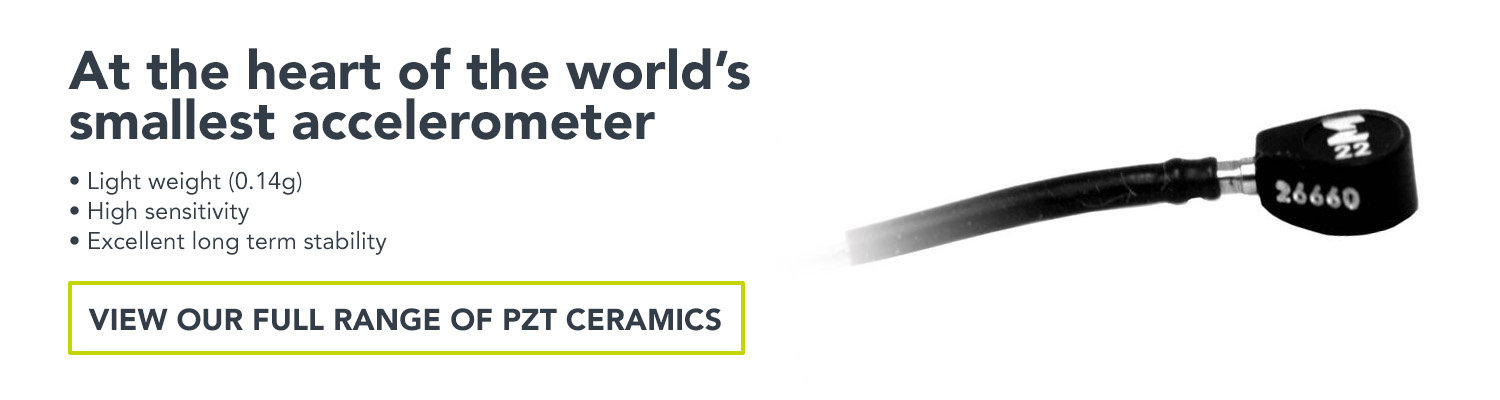 Ceramics for accelerometers, lightweight accelerometers, High sensitivity ceramics, long term stability